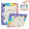 thumbnail image 1 of Elehold 3 Layers Multi-Functional Case Compatible  iPad 10th Generation 10.9" 2022 Case,with Heavy Duty Shock Resistant Rugged Protection Shoulder Strap Ring Kickstand Protective Case,Rainbowpink, 1 of 17