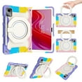 thumbnail image 1 of Elehold 3 Layers Multi-Functional Case for Lenovo Tab M11 2024 11 Inch ,with Heavy Duty Shock Resistant Rugged Protection Hand Holder Ring Kickstand Protective Case,Rainbowpink, 1 of 9