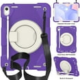thumbnail image 1 of Elehold 3 Layers Multi-Functional Case foriPad 10th Gen 10.9" (2022) Case,with Heavy Duty Shock Resistant Rugged Protection Shoulder Strap Ring Kickstand Protective Case,Deep Purple, 1 of 11