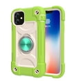 thumbnail image 1 of Elehold 3 Layers Multi-Functional Rugged Case Compatible with iPhone 11 6.1 inch,Hard PC+Soft TPU Shockproof Kickstand Full body Protetion with Hand Ring Len Protection, Green, 1 of 6