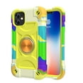thumbnail image 1 of Elehold 3 Layers Multi-Functional Rugged Case Compatible with iPhone 11 6.1 inch,Hard PC+Soft TPU Shockproof Kickstand Full body Protetion with Hand Ring Len Protection, Yellow Green, 1 of 6