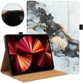 thumbnail image 1 of Elehold Case for Samsung Galaxy Tab A9 Plus/A9+ 5G 11 Inch 2023 Model (SM-X210/X216/X218), Marble Pattern Leather Multi-Angle Viewing Soft TPU Back Cover with Pocket Auto Wake/Sleep,Black Marble, 1 of 5