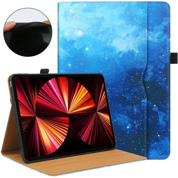 Elehold Case for Samsung Galaxy Tab A9 Plus/A9+ 5G 11 Inch 2023 Model (SM-X210/X216/X218), PU Leather Multi-Angle Viewing Soft TPU Back Cover with Pocket Auto Wake/Sleep,Stars