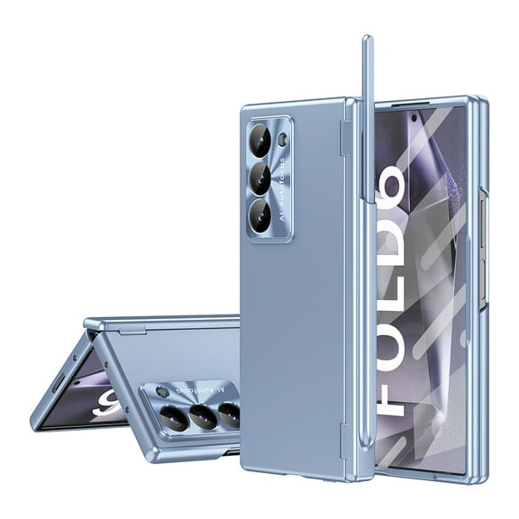 Elehold Case for Samsung Galaxy Z Fold 7, Magnetic Hinge Protection Case with S Pen Holder and S Pen Replacement, Compatible with Samsung Galaxy Z Fold 7 5G,Blue