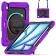thumbnail image 1 of Elehold Case for iPad mini 7th (A17 Pro) 2024/6th Generation Case, Shockproof Protective Case with Pencil Holder Screen Protector 360° Rotate Stand Case with Hand/Shoulder Strap,Purple Black, 1 of 1