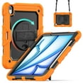 thumbnail image 1 of Elehold Case for iPad mini 7th (A17 Pro) 2024/6th Generation Case, Shockproof Protective Case with Pencil Holder Screen Protector 360° Rotate Stand Case with Hand/Shoulder Strap,Orange Black, 1 of 1