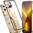 thumbnail image 1 of Elehold Clear Case for iPhone 14 Pro Max Transparent Crystal Clear Plating Edge Hard PC Back Magnetic Absorption MagSafe Camera Lens Protector Shockproof Slim Case For iPhone 14 Pro Max,Gold, 1 of 7