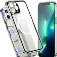 thumbnail image 1 of Elehold Clear Case for iPhone 14 Pro Max Transparent Crystal Clear Plating Edge Hard PC Back Magnetic Absorption MagSafe Camera Lens Protector Shockproof Slim Case For iPhone 14 Pro Max,Silver, 1 of 7