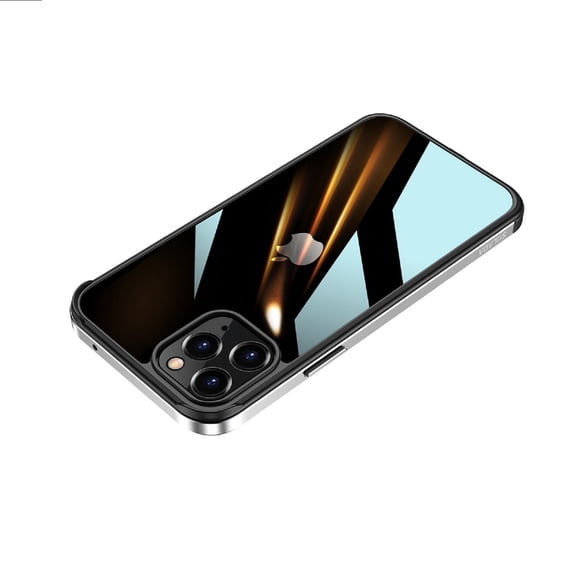 Elehold Clear Explosion Proof Case for iPhone 14 Pro Max 6.7 Inch Ultra Slim Hard Metal Border and TPU with Shockproof Full Protection Anti-Seismic Anti-Explosion Scratchproof Case,White