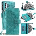 thumbnail image 1 of Elehold Crossbody Mandala Embossed wallet Case for Samsung Galaxy A13 5G,Premium vegan leather and inner soft slim TPU with Detachable Shoulder Strap Magnetic Flip Card Slots Wallet Case,Green, 1 of 10