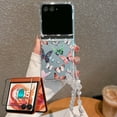 thumbnail image 1 of Elehold Cute Clear Case for Motorola Moto Razr Plus 2024 with Bead Chain Strap+Tempered Glass Screen Protector,Pretty Flower Pattern Shockproof Protective Cover for Moto Razr+ 2024,Colorful Butterfly, 1 of 4