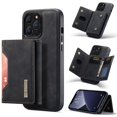 thumbnail image 1 of Elehold Detachable Wallet Case for iPhone 14 Pro 6.1 inch, Premium Vegan Leather Case Soft TPU Magnetic Detachable Folding with Card Slots Kickstand Shockproof 360°Protection Case, Black, 1 of 9