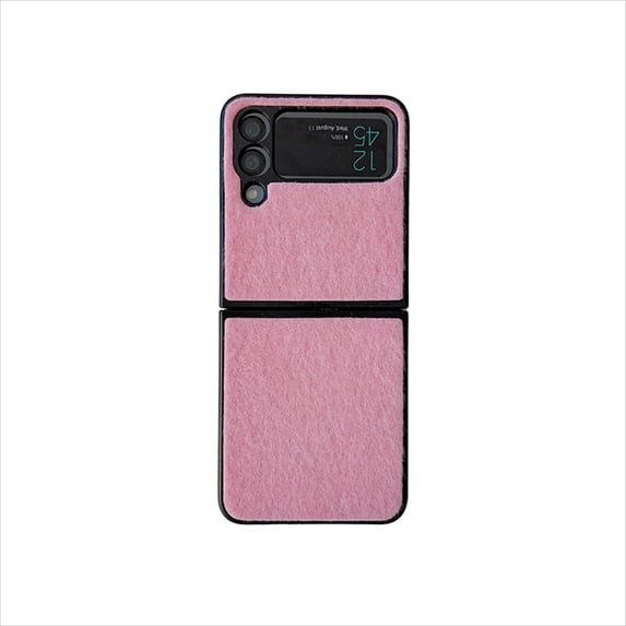 Elehold Fur Case for Samsung Galaxy Z Flip 4 6.7 inch with Shockproof,Pink