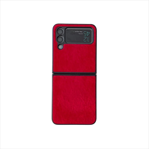 Elehold Fur Case for Samsung Galaxy Z Flip 4 6.7 inch with Shockproof,Red