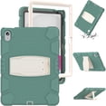 thumbnail image 1 of Elehold Hybrid  Heavy Duty Rugged  Case Compatible with iPad 10th Gen 10.9" (2022),Hard PC+Soft TPU with Built-in Hidden Kickstand Shockproof Double Protection Case Cover,Emeraldgreen, 1 of 9
