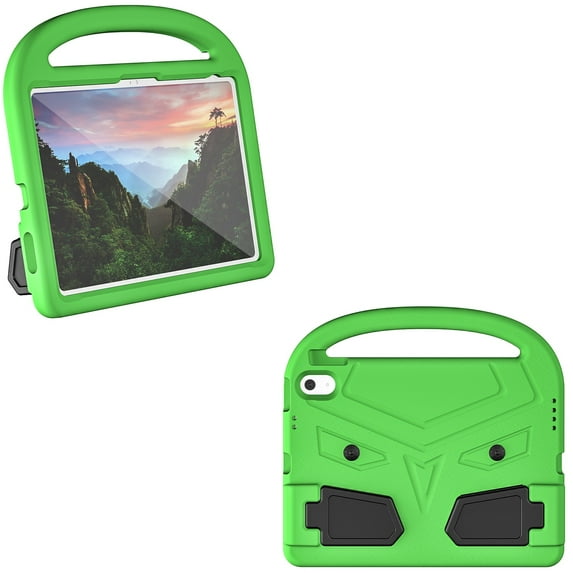 Elehold Kids Rugges Case Copmaptible with Apple iPad 11th(A16) 2025, Red Hard PC+Sold TPU with Shock Full Body Protection Kickstand Folio Stand Handle Children Friendly Case,Green