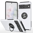 thumbnail image 1 of Elehold Layer Hybrid Rugged Case for Google Pixel 7 6.3 inch Hard PC and Soft TPU with Metal Ring Folding Kickstand Shockproof and Magnetic Car Mount Durable Dual Protective Phone Case,Silver, 1 of 7