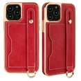 thumbnail image 1 of Elehold Luxury Leather Hand Strap Card Slot Case Compatible with iPhone 13 Pro Max 6.7 Inch with Shockproof Kickstand Lanyard For iPhone 13 Pro Max,Red, 1 of 5