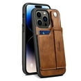 thumbnail image 1 of Elehold Luxury Leather Hand Strap Card Slot Case Compatible with iPhone 14 Pro Max 6.7 Inch with Camera Protection Card Slot Shockproof Kickstand Lanyard for iPhone 14 Pro Max 6.7 inch, Brown, 1 of 8