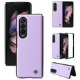 thumbnail image 1 of Elehold PU Leather Case for Samsung Galaxy Z Fold 3 7.6 inch Ultra Slim Luxury Leather and Soft TPU with Shockproof Lens Screen Protection Support Wireless Charging Phone Cover Folding Case,Purple, 1 of 8