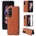 thumbnail image 1 of Elehold PU Leather Case for Samsung Galaxy Z Fold 3 7.6 inch Ultra Slim Luxury Leather and Soft TPU with Shockproof Lens Screen Protection Support Wireless Charging Phone Cover Folding Case,Brown, 1 of 8