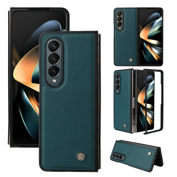 Elehold PU Leather Case for Samsung Galaxy Z Fold 4 7.6 inch Ultra Slim Luxury Leather and Soft TPU with Shockproof Lens Screen Protection Support Wireless Charging Phone Cover Folding Case,Blue