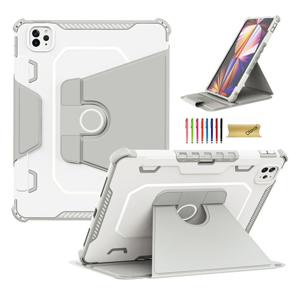 Elehold Rugged Case Compatible with Apple iPad iPad (10.2-Inch) (9th/8th/7th Generation) Hard PC+Soft TPU with Shockproof Kickstand Full Body Protection,Gray