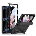 thumbnail image 1 of Elehold Rugged Case for Samsung Galaxy Z Fold 4 7.6 inch Case Shockproof Hard PC with Hinge Protection S Pen Holder Magnetic Kickstand  Built-in Screen Protector Protective Case,Black, 1 of 8