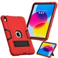 thumbnail image 1 of Elehold Rugged Heavy Duty Protective Hybird Case Compatible with iPad 10th Generation 10.9" 2022,  Hidden Kickstand Dual Angle Stand Shockproof Anti-drop,Black+Red, 1 of 10