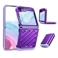 thumbnail image 1 of Elehold for Samsung Galaxy Z Flip 5 Case with Front Screen Protector & Hinge Protection, Ful Body Rugged Protective Phone Case for Galaxy Z Flip5 5G,Purple, 1 of 5