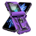 thumbnail image 1 of Elehold for Samsung Galaxy Z Flip 6 Case with Screen Protector, Hinge Protection Rugged Protective Phone Case with Rotating Ring Holder Kickstand for Galaxy Z Flip 6 5G,Purple, 1 of 8
