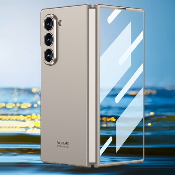 Elehold for Samsung Galaxy Z Fold 6 Case with Built-in Screen Protector, Full Body Cover Support Wireless Charging Hard PC Slim Shockproof Protective Case for Samsung Galaxy Z Fold 6,Titanium Gray