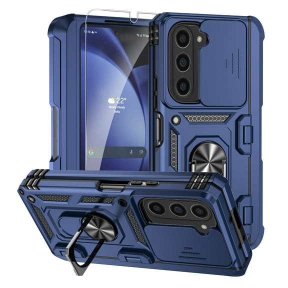 Elehold for Samsung Galaxy Z Fold 6 Case with Hinge Protection & Screen Protector & S Pen Holder, Heavy Duty Hybrid Shockproof Rugged Protective Cover for Samsung Z Fold 6,Blue
