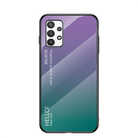 Elehold Slim Hybrid Tempered Gradient Glass Case for Samsung Galaxy A53 5G 6.5 inch,Purple