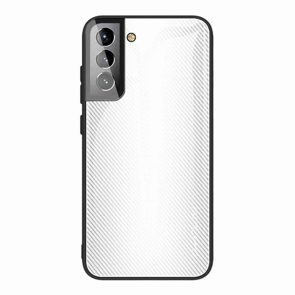 Elehold Slim Hybrid Tempered Gradient Glass Case for Samsung Galaxy S22 Plus 6.6 inch Soft TPU Bumper Phone Case Slim Cover, White