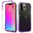 thumbnail image 1 of Elehold Ultra Clear Crystal for iPhone 14 Pro Max 6.7 inch, Gradient Color Top and Clear TPU Design with Shockproof Anti-yellow Dustshock , Purple, 1 of 6