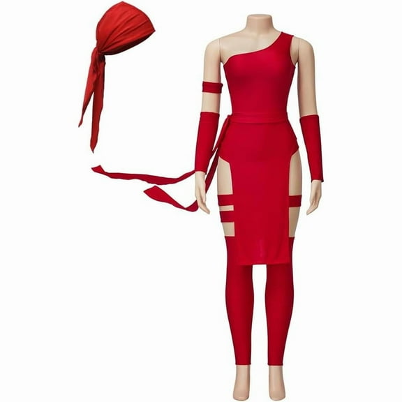 Elektra Natchios Style Womens Red Battle Suit Outfit Set