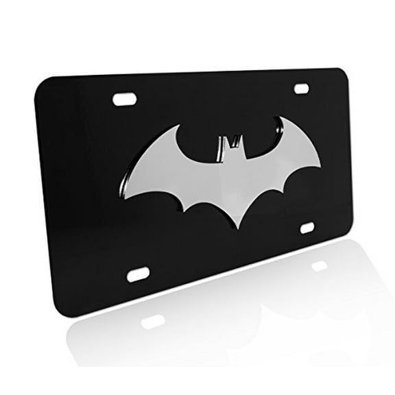 Batman Bat Stainless Steel 3D Black License Plate