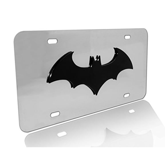 Elektroplate Batman Black 3D with Stainless Steel License Plate BAT-BLK-SS-LP