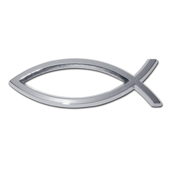 Elektroplate Christian Fish Emblem Chrome Metal 4" x 1.25" 1-Count