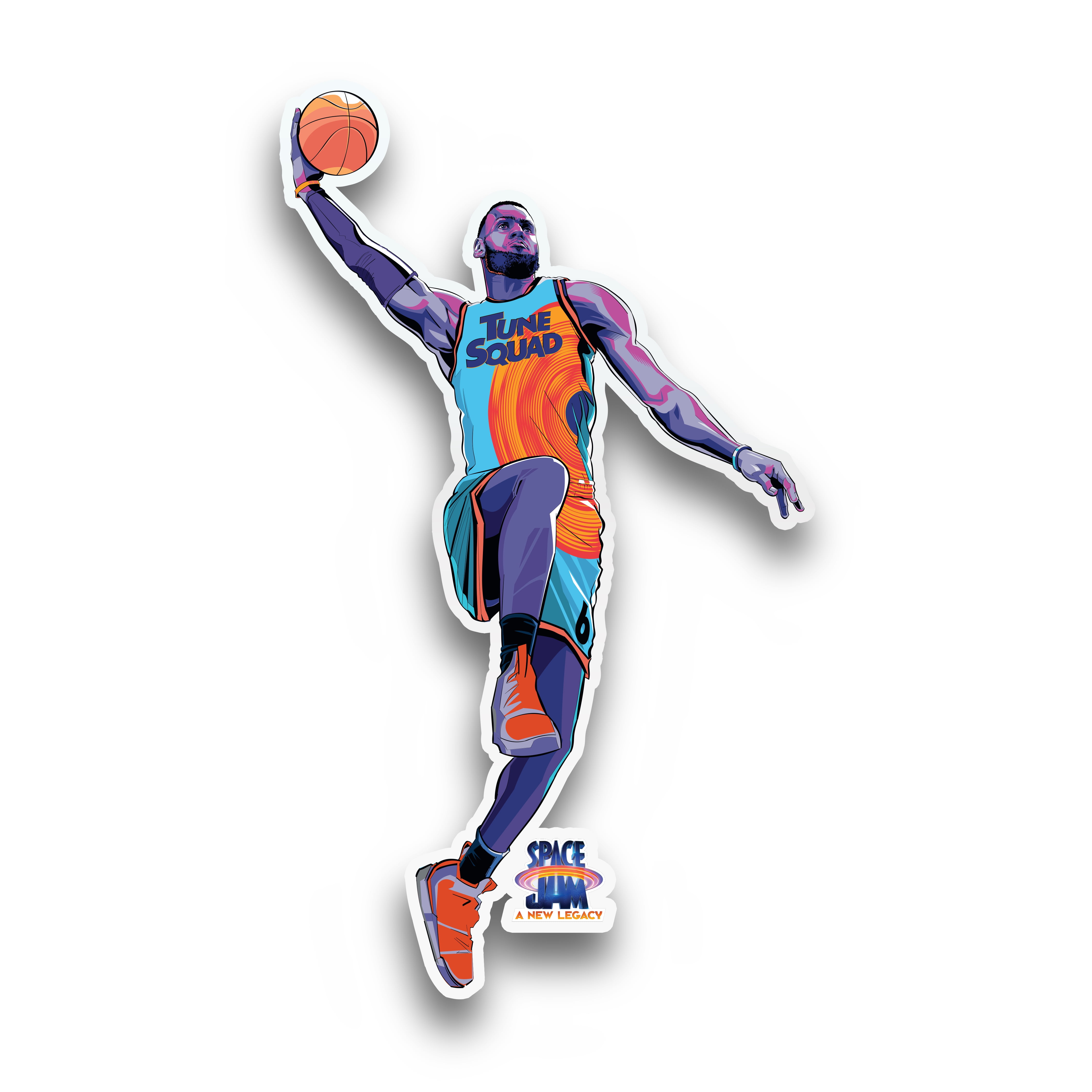 Elektroplate Lebron James Offically Licensed Space Jam Looney Tunes Basketball Dunk Car Decal Sticker