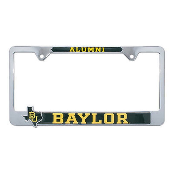 Baylor Alumni License Plate Frame with 3D Texas Shape