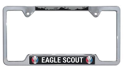 Eagle Scouts BSA Shiny Chrome Metal Open Corner License Plate Frame