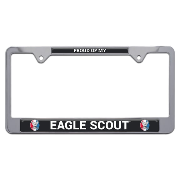 Elektroplate Officially Licensed - Eagle Scout Proud Parent Chrome-Plated Metal Standard Size License Plate Frame Tag Holder for Cars / SUVs / Trucks Weather-Proof Auto Accessory
