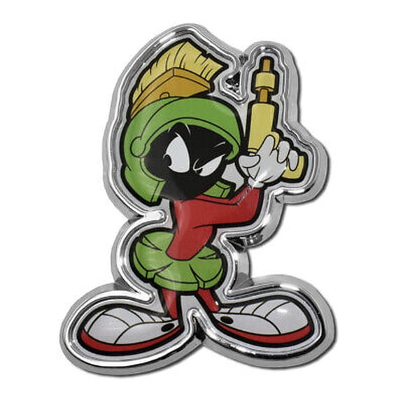 Marvin The Martian Looney Tunes Chrome Metal 2.5" x 3.25" Auto Emblem