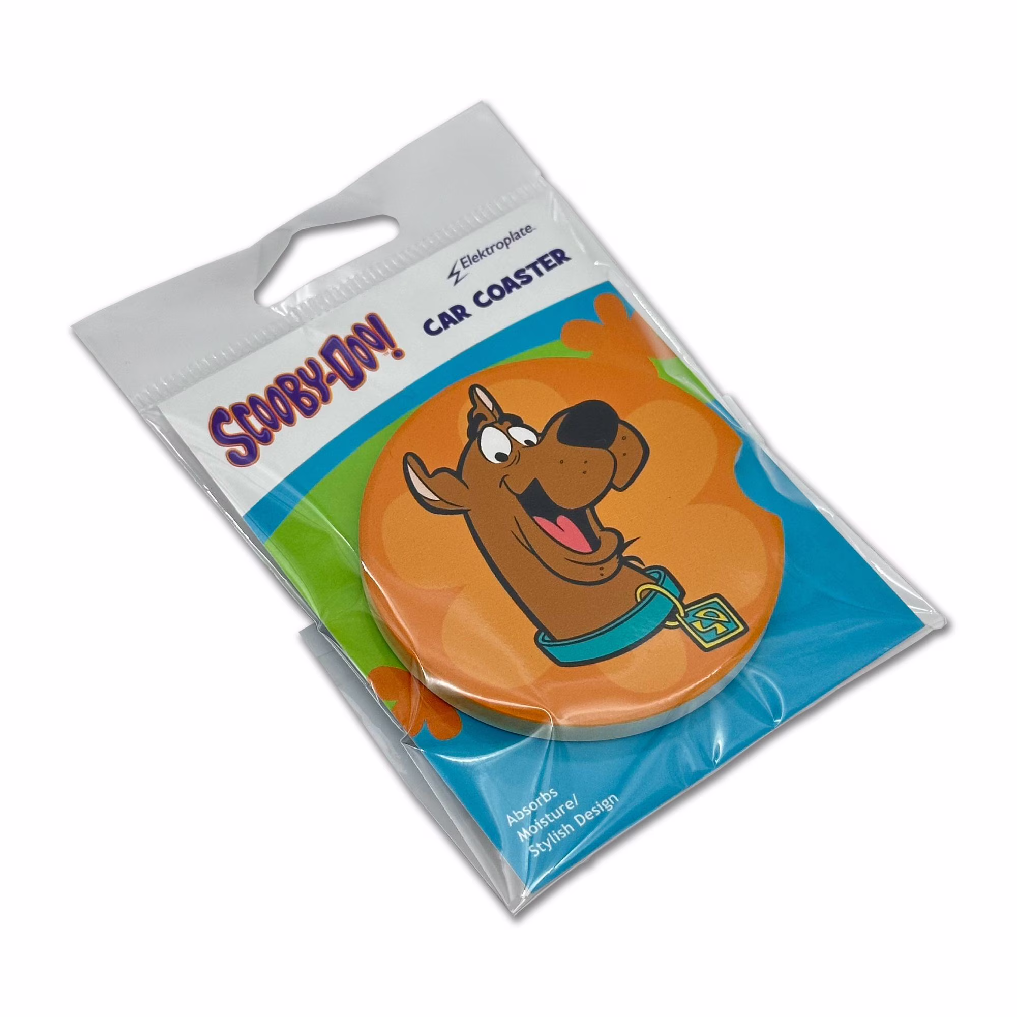 Elektroplate Officially Licensed Scooby-Doo and Shaggy Automotive Ceramic Coasters (2.6" diameter) | Universal Fit for All Cars, Trucks, SUVs, and More | Set of 2