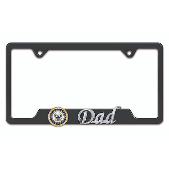 U.S. Navy DAD 3D Black Metal License Plate Frame