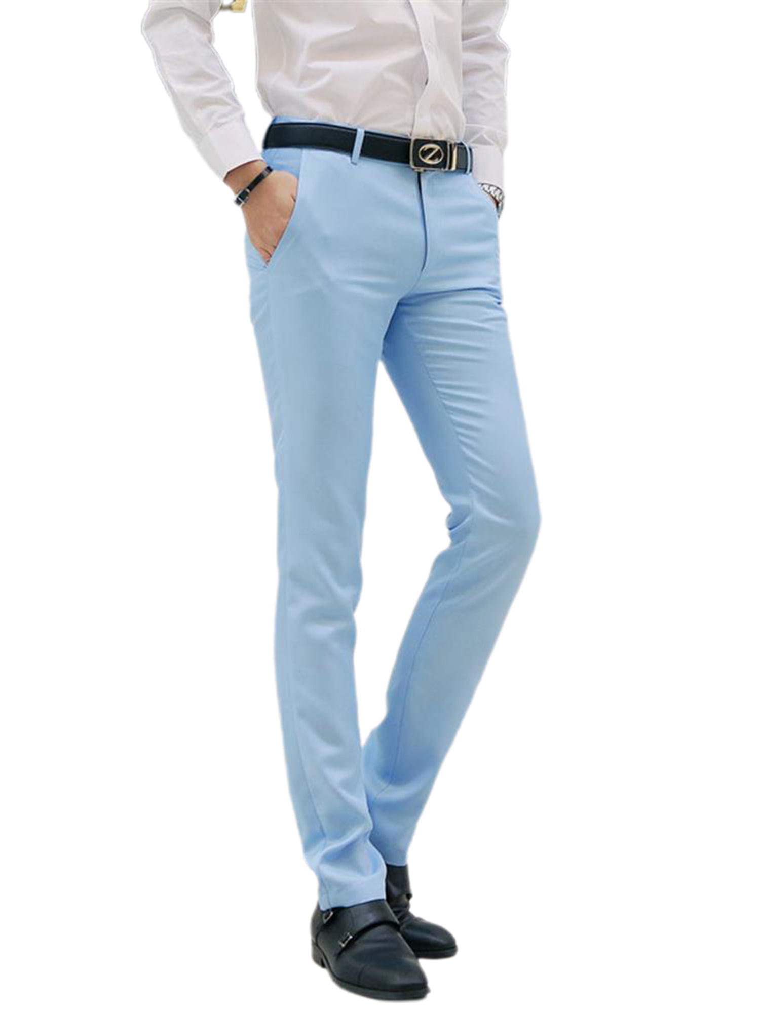 Formal Trouser: Check Men Blue Cotton Blend Formal Trouser at Cliths-atpcosmetics.com.vn