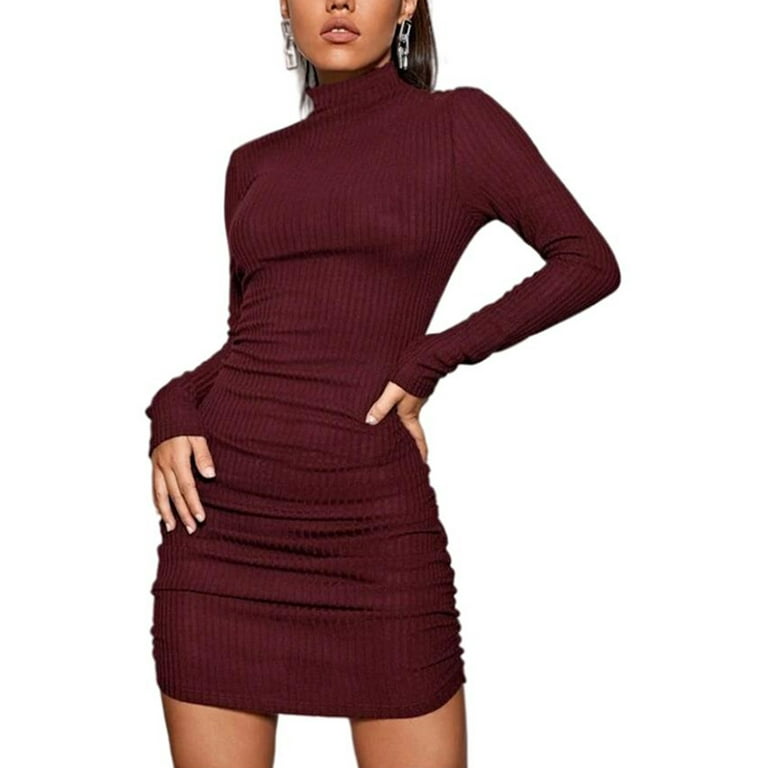 Red high neck store mini dress