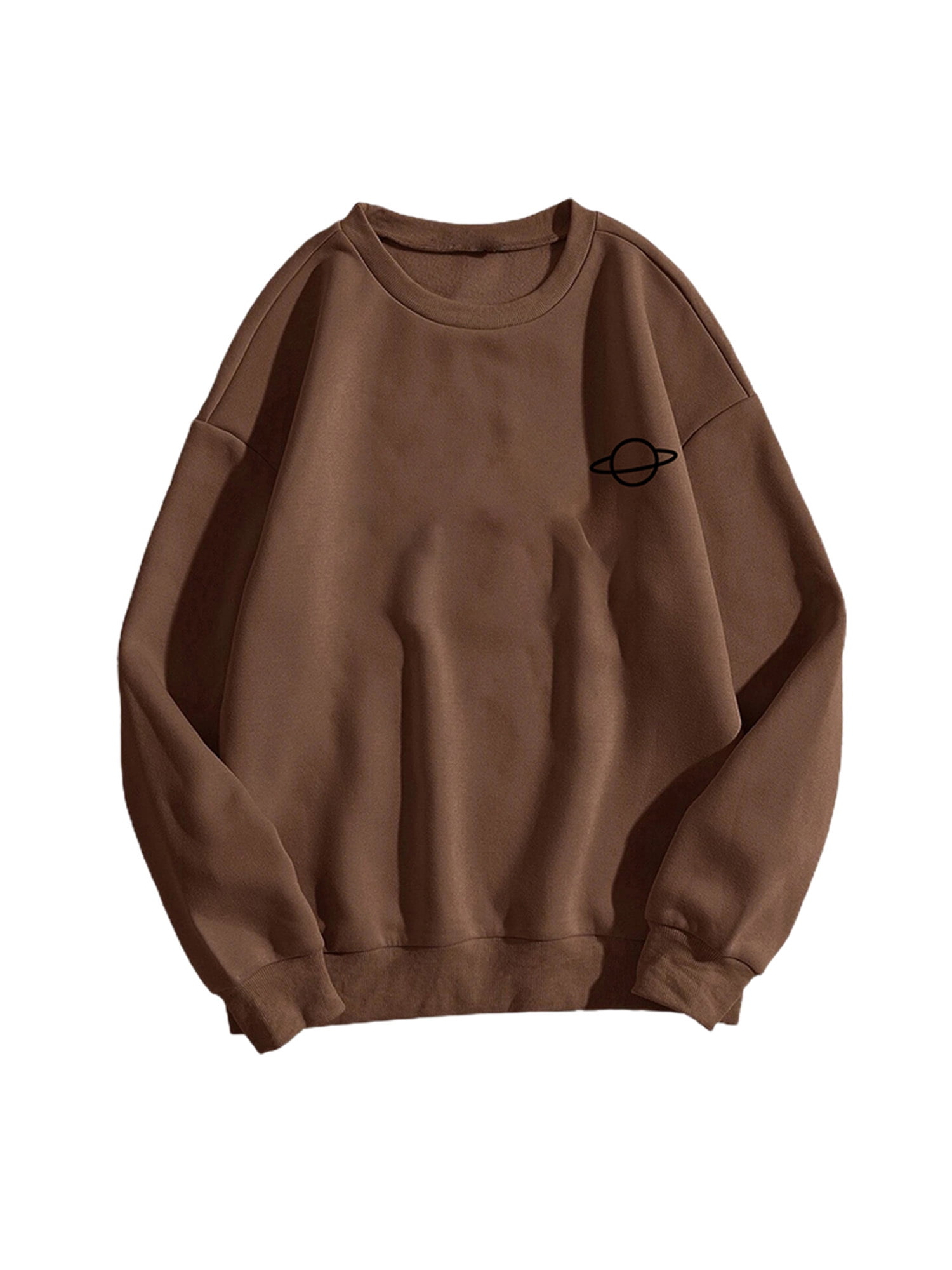 Eleluny Women Long Sleeve Sweatshirt Pullover Baggy Sports Print Jumper Tops Brown XL Walmart